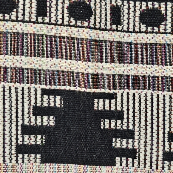 Esley Ethnic Pattern Woven Mini Skirt, black, white and multi color - Picture 2 of 7